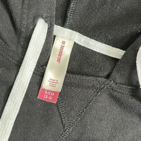 No Boundaries Women’s Size Small Black Hooded Long Sleeve Skull - Picture 4 of 6